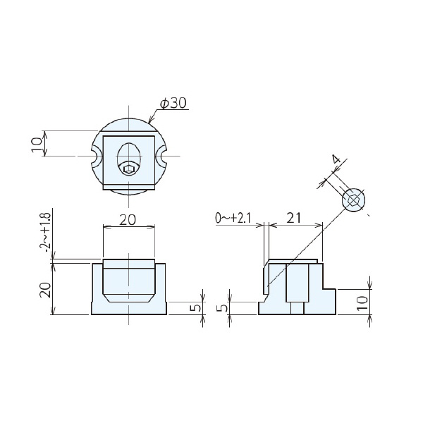 （株）ナベヤ マイクロダウンサイドクランプ 丸型 MR マイクロダウンサイドクランプ　丸型 MR1F30N23-B07