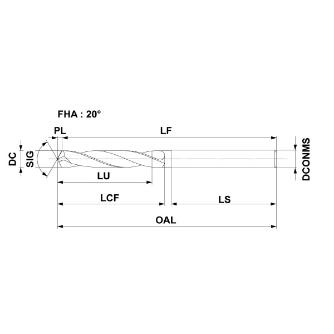 三菱マテリアル（株） 複合材加工用超硬ソリッドドリル MCAH 複合材加工用超硬ソリッドドリル MCAH 0250X15S030 DT2030