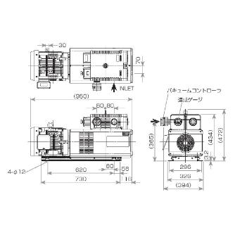 オリオン機械（株） ドライポンプ KRF大型 KRF110 ドライポンプＫＲＦ大型 KRF110-B-04B