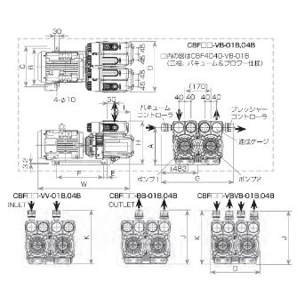 オリオン機械（株） コンビネーション型ドライポンプ CBF コンビネーション型ドライポンプ CBF2525-VB-01B