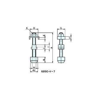 （株）ナベヤ クランピングスクリュー 6890 クランピングスクリュー６８９０ 6890-5