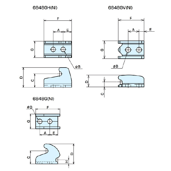 （株）ナベヤ トグルフッククランプ用フックキャッチ 6848GNI トグルフッククランプ用フックキャッチ 6848GNI-4