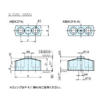 （株）ナベヤ 基準座(フランジ付) KZFA 基準座（フランジ付） KZFA24