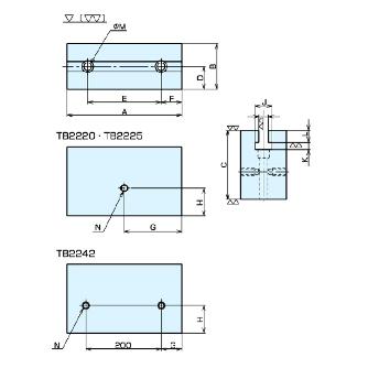 （株）ナベヤ Tスロットブロック TB Ｔスロットブロック TB2225