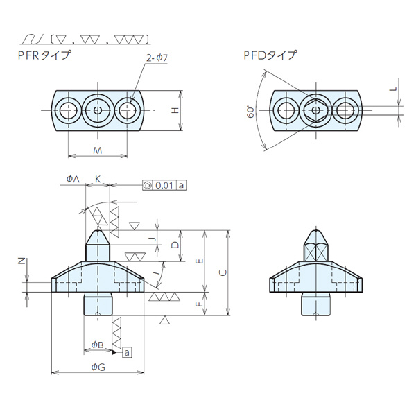 （株）ナベヤ フランジ付ロケートピン PFD フランジ付ロケートピン PFD1212-32M