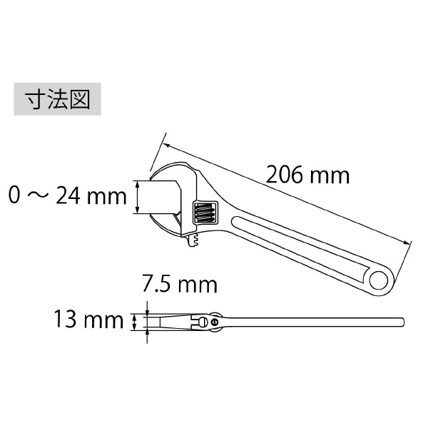 （株）ロブテックス モンキレンチ M モンキレンチ M200