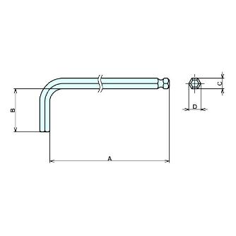 （株）ナベヤ ボールポイント六角棒レンチ HWB ボールポイント六角棒レンチ HWB120