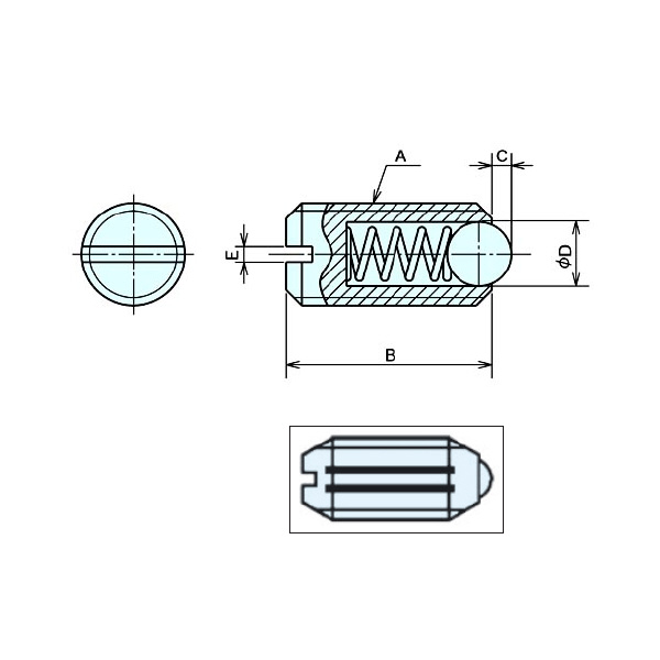 （株）ナベヤ スプリングボールプランジャB型 PBB スプリングボールプランジャＢ型 PBB16SJ