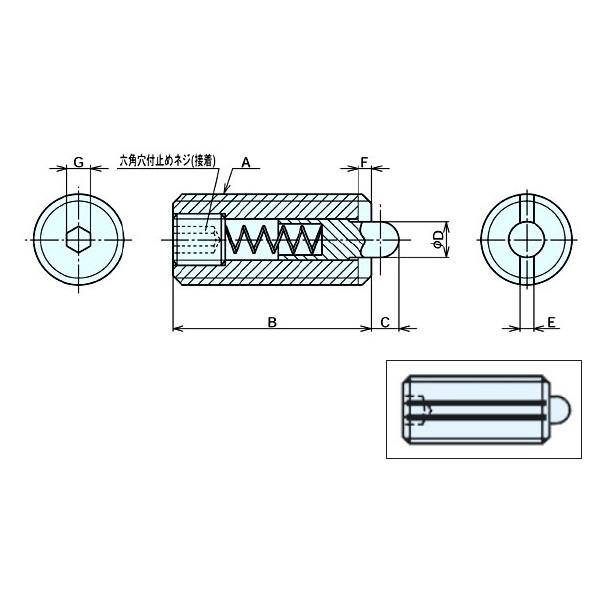（株）ナベヤ スプリングピンプランジャC型 PPC スプリングピンプランジャＣ型 PPC04SP