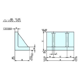 （株）ナベヤ リブ付LNアングルプレート 611 リブ付ＬＮアングルプレート 611-04