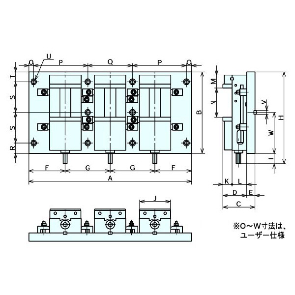 （株）ナベヤ MC精密マシンバイス 多連バイス LT ＭＣ精密マシンバイス　多連バイス LT100MC-3