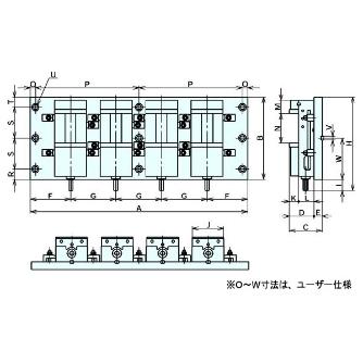 （株）ナベヤ MC精密マシンバイス 多連バイス LT ＭＣ精密マシンバイス　多連バイス LT100MC-4