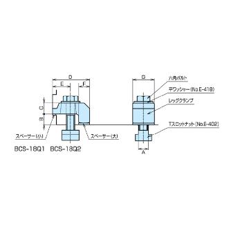 （株）ナベヤ マシンバイスシリーズ部品 取付クランプ BCS マシンバイスシリーズ部品　取付クランプ BCS18Q1