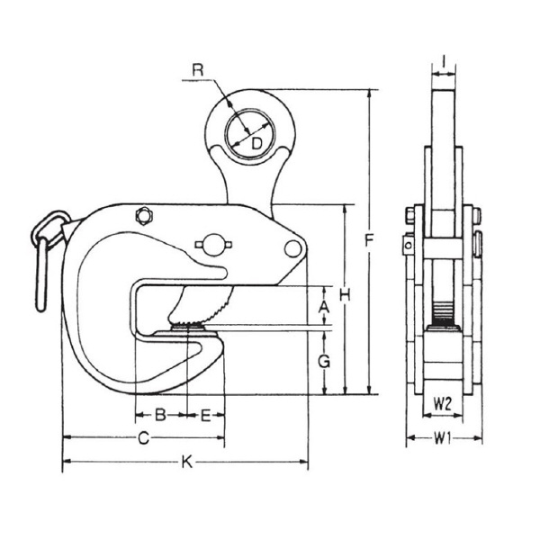 イーグルクランプ（株） 横つり用クランプ ロック装置付き VAR型 形鋼クランプ VAR-1(3-30)