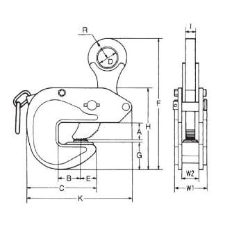 イーグルクランプ（株） 横つり用クランプ ロック装置付き VAR型 形鋼クランプ VAR-5(5-40)