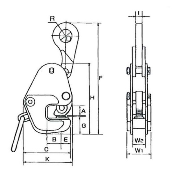 イーグルクランプ（株） 横つり用クランプ G型 形鋼クランプ G-3(5-40)