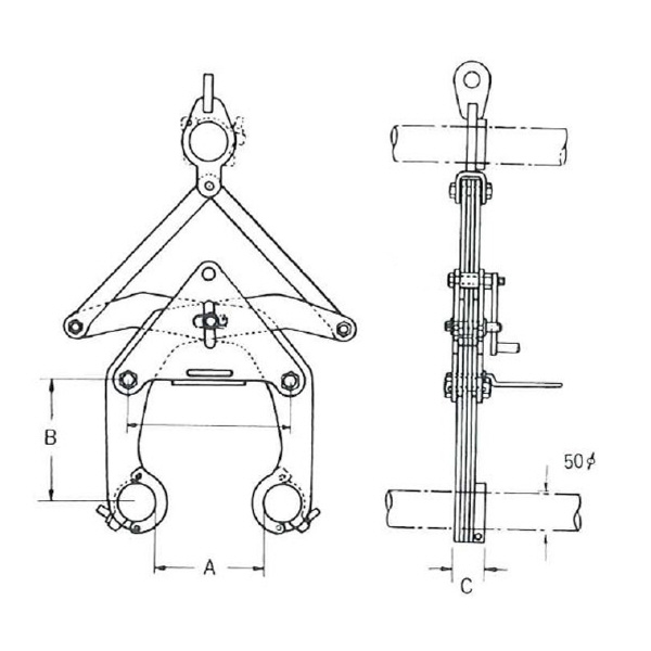 イーグルクランプ（株） コンクリート二次製品用クランプ 間知ブロックつり用 EKB型 コンクリート吊クランプ EKB-1000