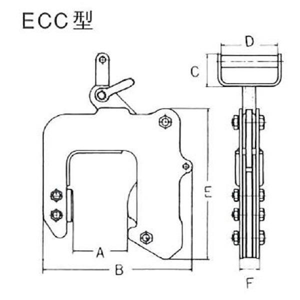 イーグルクランプ（株） コンクリート二次製品用クランプ U字溝用 ECC型 コンクリート吊クランプ ECC-350(50-100)