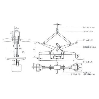 イーグルクランプ（株） コンクリート二次製品用クランプ 側溝つり用 UGM型 コンクリート吊クランプ UGM-200