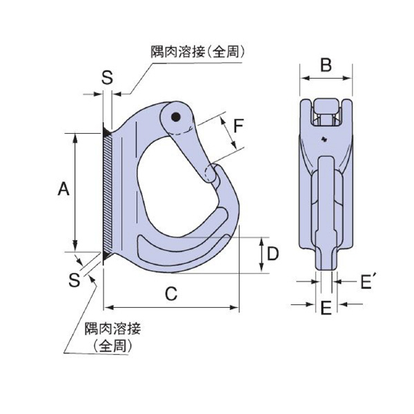 イーグルクランプ（株） 溶接式バケット用安全フック WHF 安全フック WHF-8