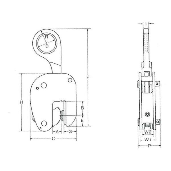 イーグルクランプ（株） 縦つり用クランプ 内蔵型自動ロック式 WOL 縦つりクランプ WOL-350(2-16)