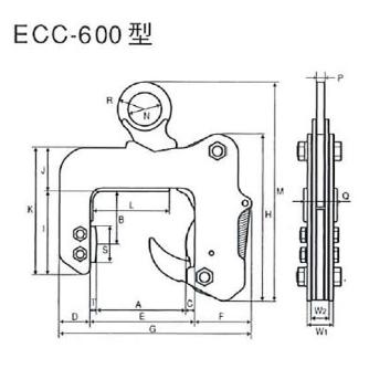 イーグルクランプ（株） コンクリート二次製品用クランプ マンホールつり用 ECC-600型 コンクリート吊クランプ ECC-600(100-150)