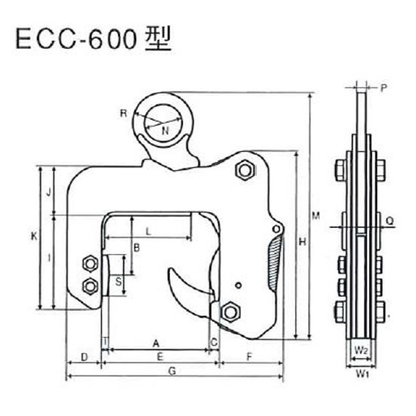 イーグルクランプ（株） コンクリート二次製品用クランプ マンホールつり用 ECC-600型 コンクリート吊クランプ ECC-600(100-150)