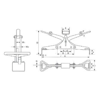 イーグルクランプ（株） コンクリート二次製品用クランプ 側溝つり用 UGHC型 コンクリート吊クランプ UGHC-200