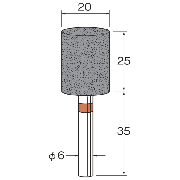 日本精密機械工作（株） 軸付セラミックゴム砥石(金属研削用) R 軸付セラミックゴム砥石　金属研削用　５本 R2371