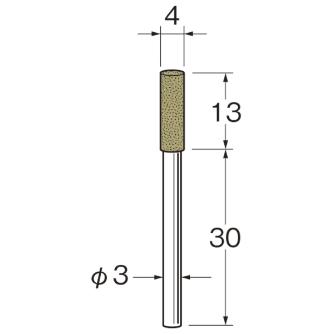 日本精密機械工作（株） 軸付ラビン砥石(一般用) 軸径φ3 R 軸付ラビン砥石　一般用　１０本 R4315