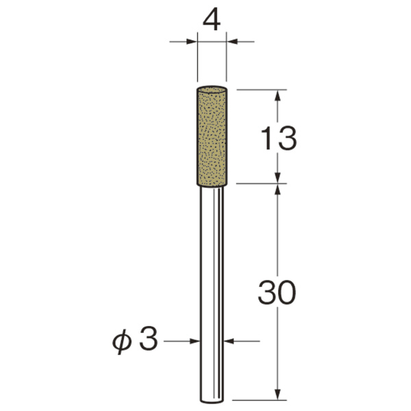 日本精密機械工作（株） 軸付ラビン砥石(一般用) 軸径φ3 R 軸付ラビン砥石　一般用　１０本 R4315