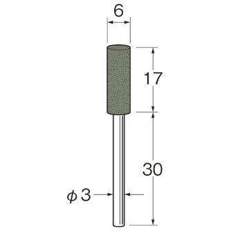日本精密機械工作（株） 軸付ダイヤモンドラビン砥石(金属研磨用) R 軸付ダイヤモンドラビン砥石　金属研磨１本 R4971