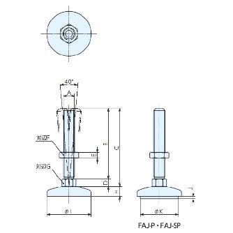 （株）ナベヤ フットジャッキ FAJ型 FAJ フットジャッキ　ＦＡＪ型 FAJ12100-100SP