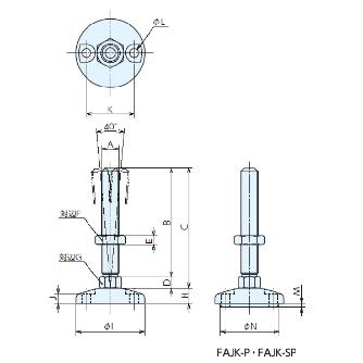 （株）ナベヤ フットジャッキ FAJK型 FAJK フットジャッキ　ＦＡＪＫ型 FAJK12066-100