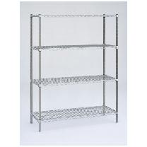 エレクター（株） スーパーシリーズ ステンレスワイヤーシェルフ 4段セット