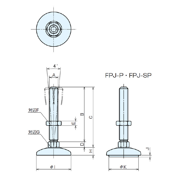 （株）ナベヤ フットジャッキ FPJ型 FPJ フットジャッキ　ＦＰＪ型 FPJ12066-100
