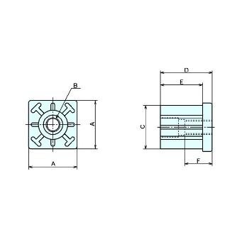 （株）ナベヤ 角パイプジョイント KPJ 角パイプジョイント KPJ40-12