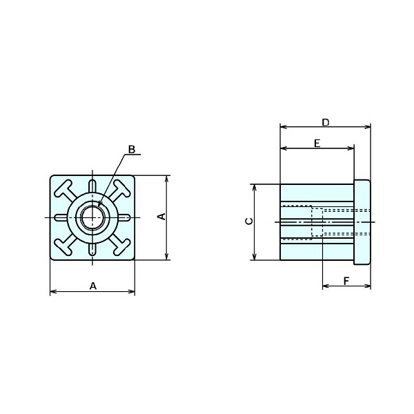 （株）ナベヤ 角パイプジョイント KPJ 角パイプジョイント KPJ50-20