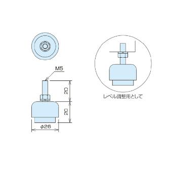 （株）ナベヤ 防振フット(軽量型) BFL 防振フット（軽量型） BFL20M097