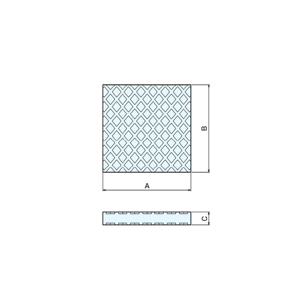 （株）ナベヤ 防振プレート B30/B30W/B13W B 防振プレート　Ｂ３０／Ｂ３０Ｗ／Ｂ１３Ｗ B13W-0150-150