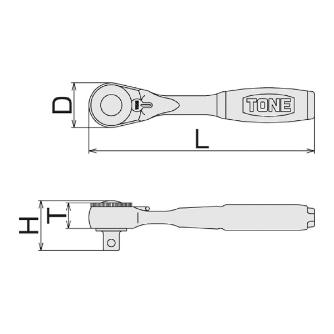 ＴＯＮＥ（株） コンパクトショートラチェットハンドル(ホールドタイプ) RH ラチェットハンドル RH2CHS