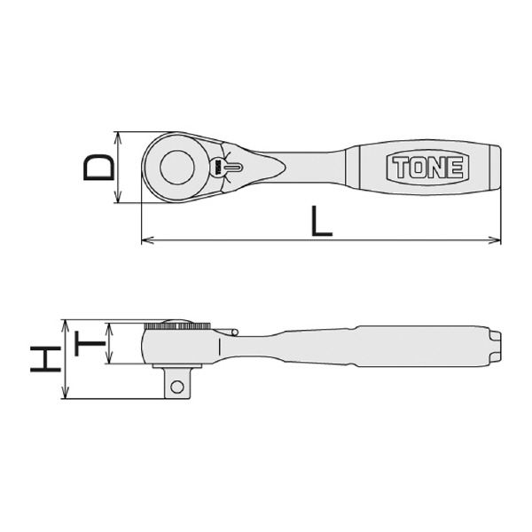 ＴＯＮＥ（株） コンパクトショートラチェットハンドル(ホールドタイプ) RH ラチェットハンドル RH2CHS