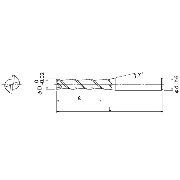 日進工具（株） アルミ加工用 ２枚刃4倍刃長エンドミル AL4D-2 アルミ加工用２枚刃４倍刃長エンドミル AL4D-2 12
