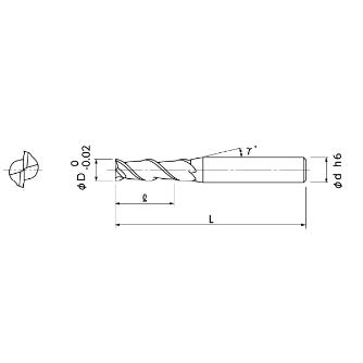 日進工具（株） DLCコーティング アルミ加工用 ２枚刃2倍刃長エンドミル AL2D-2DLC ＤＬＣアルミ加工用２枚刃２倍刃長ＥＭ AL2D-2DLC 5