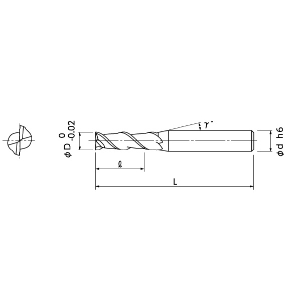 日進工具（株） DLCコーティング アルミ加工用 ２枚刃2倍刃長エンドミル AL2D-2DLC ＤＬＣアルミ加工用２枚刃２倍刃長ＥＭ AL2D-2DLC 5