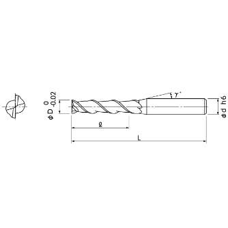 日進工具（株） DLCアルミ専用エンドミル/4倍刃長 AL ＤＬＣアルミ専用エンドミル／４倍刃長 AL4D-2DLC 4