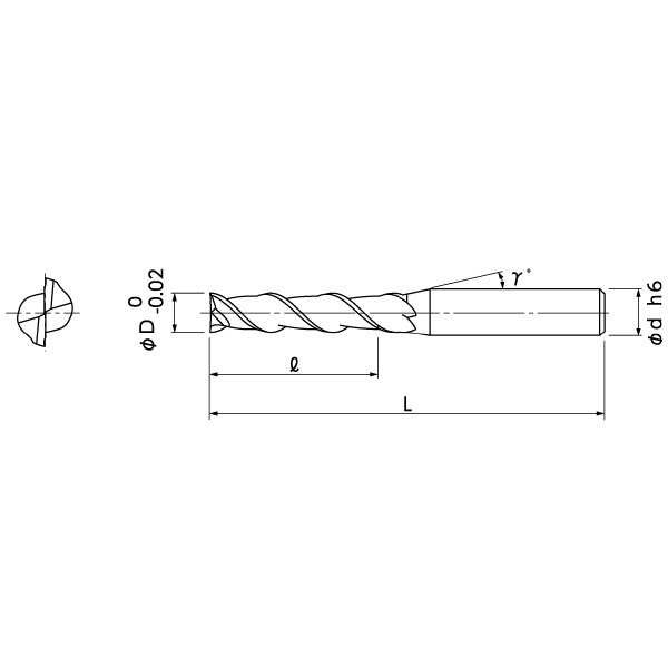 日進工具（株） DLCアルミ専用エンドミル/4倍刃長 AL ＤＬＣアルミ専用エンドミル／４倍刃長 AL4D-2DLC 4