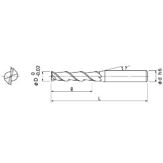 日進工具（株） DLCコーティング アルミ加工用 ２枚刃4倍刃長エンドミル AL4D-2DLC ＤＬＣアルミ加工用２枚刃４倍刃長ＥＭ AL4D-2DLC 7