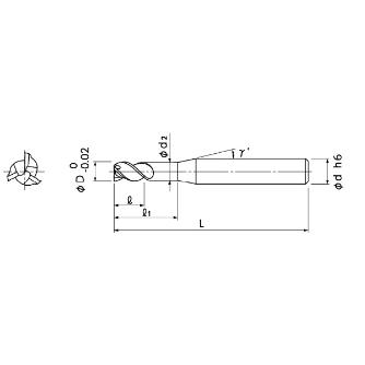 日進工具（株） DLCコーティング アルミ用高能率エンドミル ３枚刃1.5倍刃長 ALZ345-DLC ＤＬＣアルミ用高能率３枚刃１．５倍刃長 ALZ345-DLC 4.5X13.5