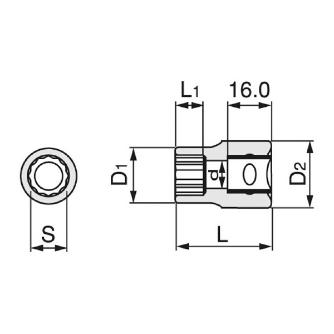 ＴＯＮＥ（株） ソケット(12角) 4D ソケット 4D-35